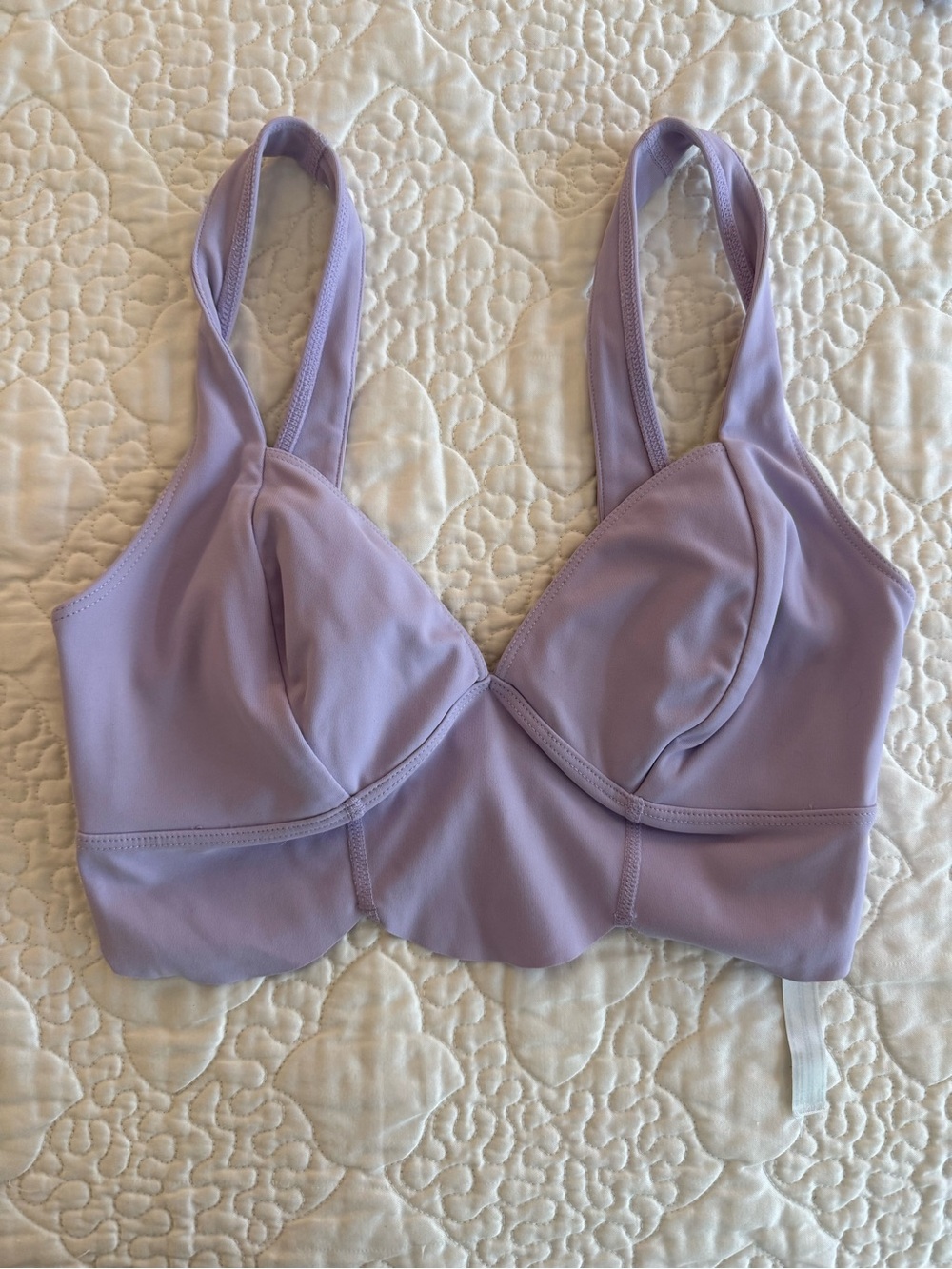 Women's Lavender Bralette - Soft Support Crop Top and 7/8 capris workout